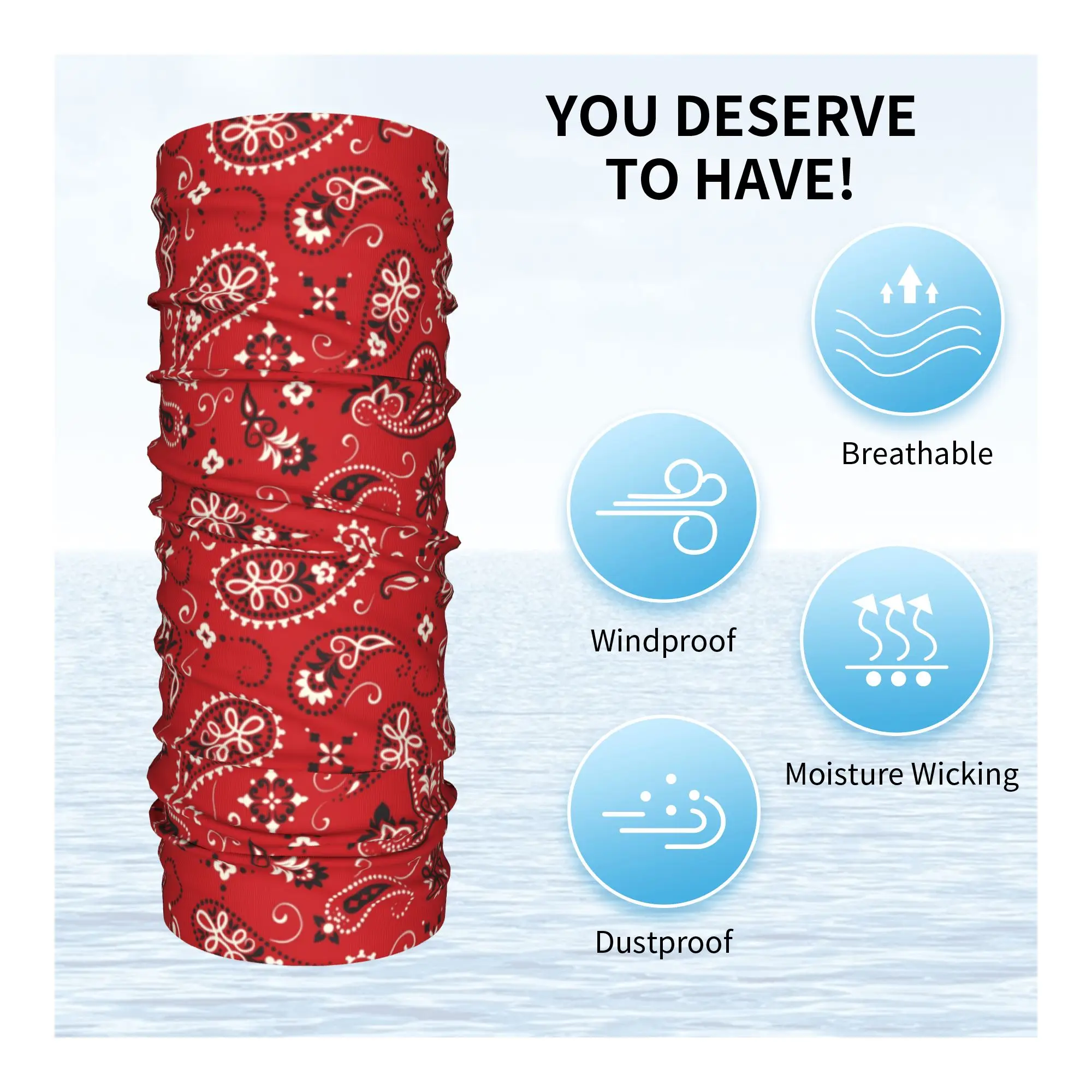 New Red Bandana Bandana Neck G - огляд і ціна Neck Gaiter Face Cover