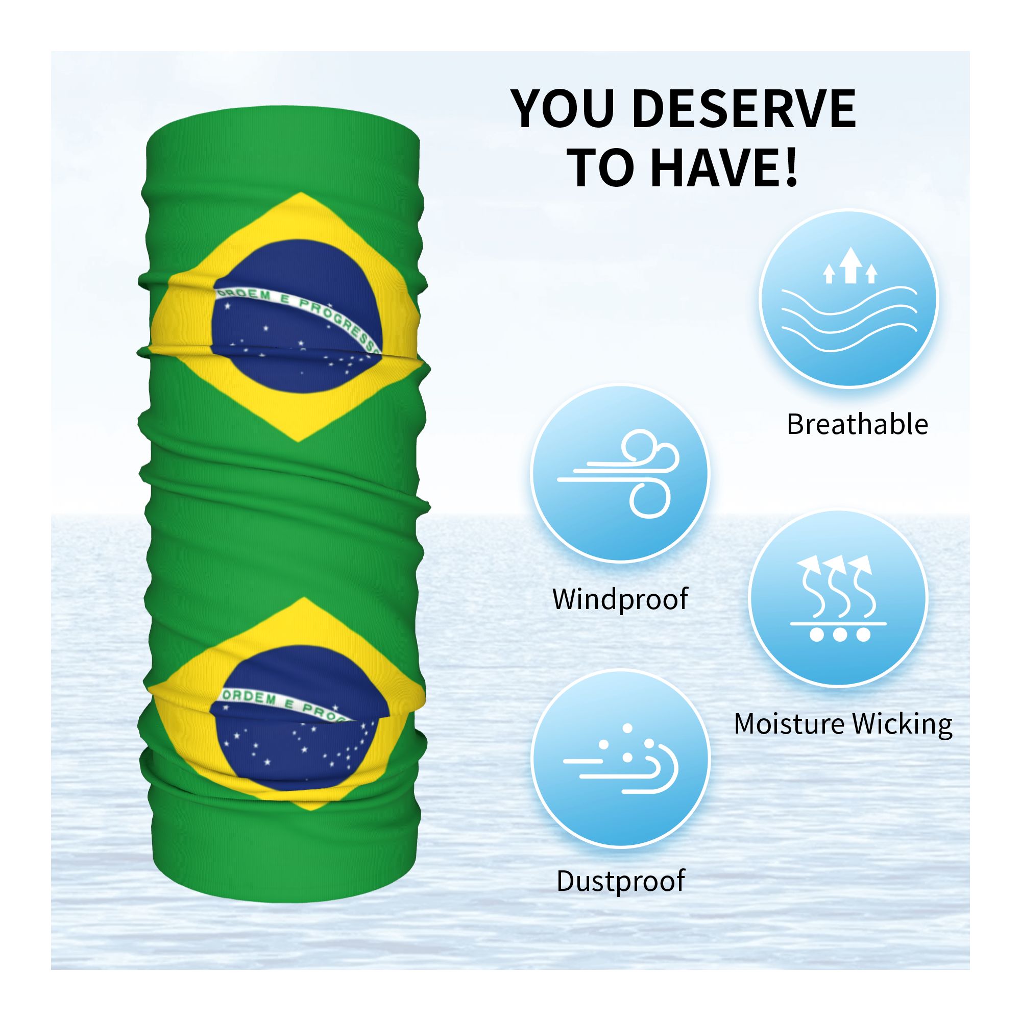 Custom Brazil Flag Bandana Nec - огляд і ціна Neck Gaiter Face Cover